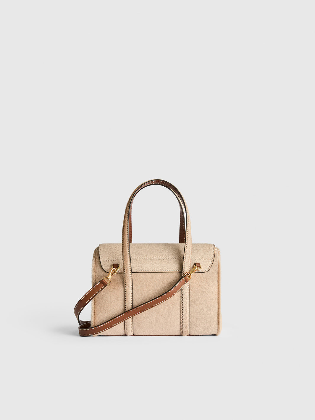 Carloforte Marmotta/Cannella Pony/Leather Top handle bag