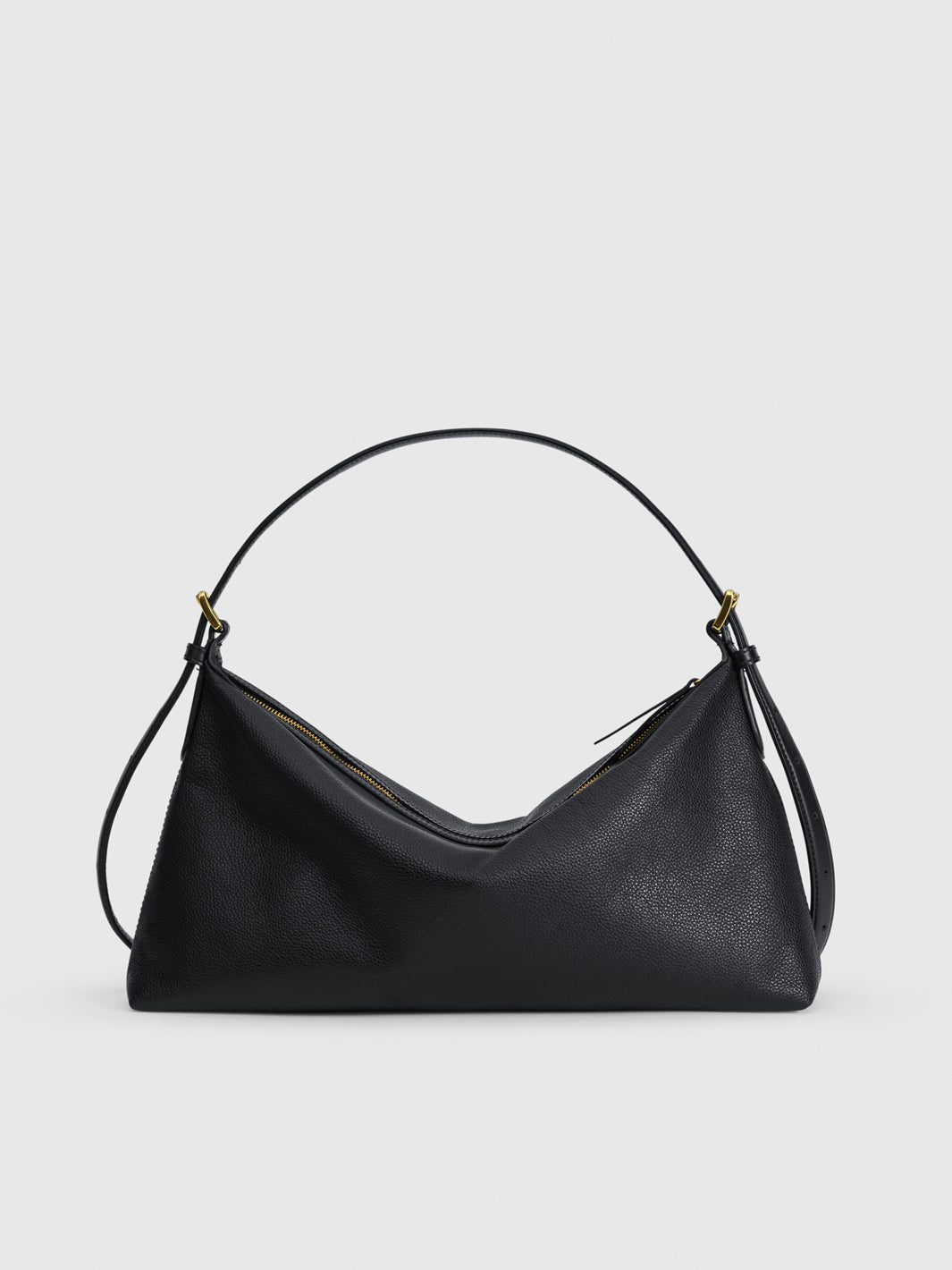 Castellare Black Grained Leather Shoulder bag