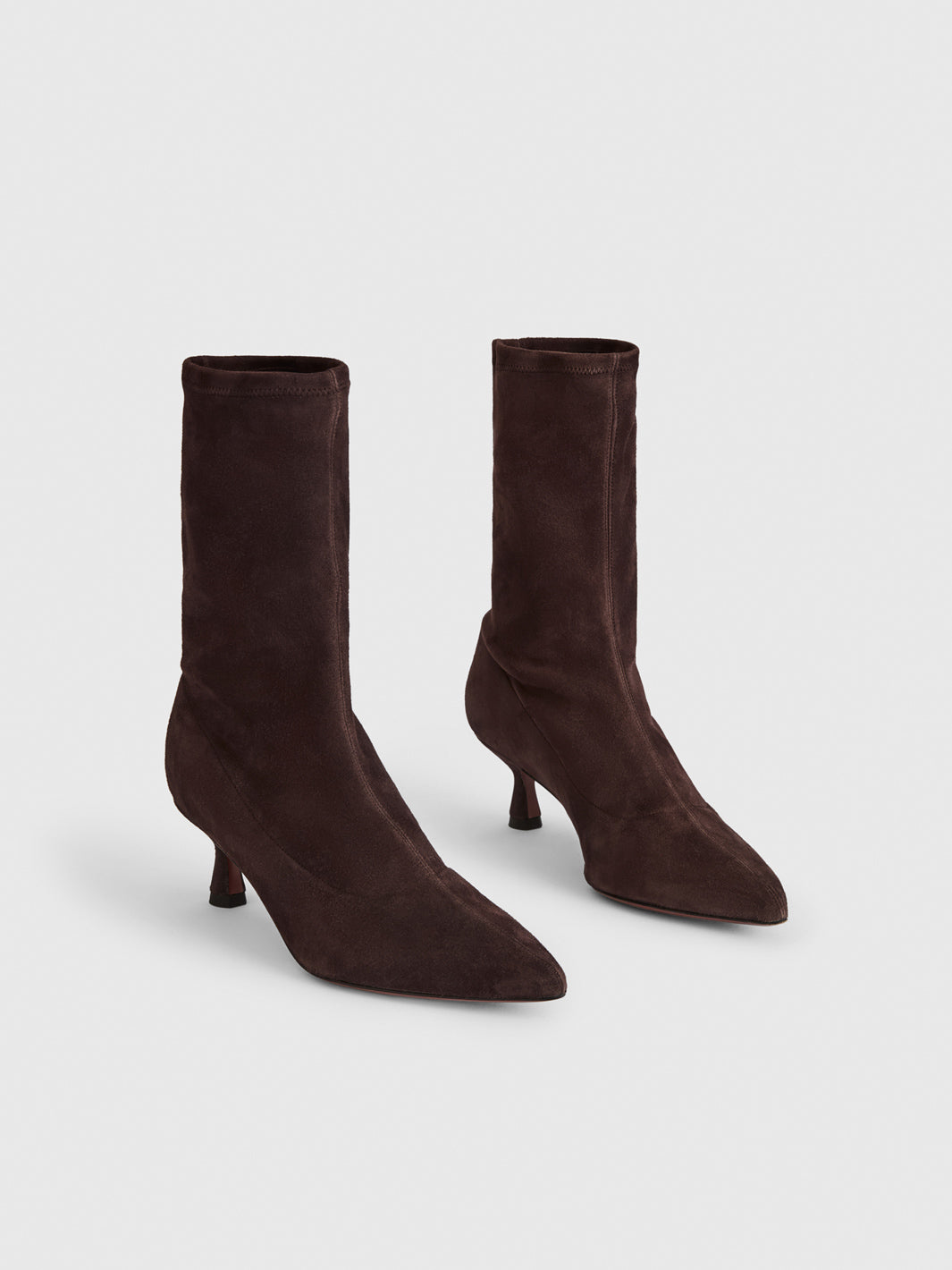 Walnut Color Boot Cerone Walnut Suede Stretch Boots | ATP Atelier | Official Site