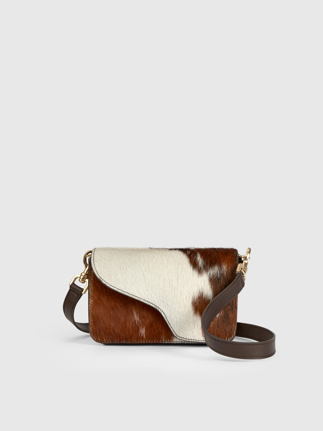Corsina Unique/Walnut Cow Print/Leather Shoulder bag