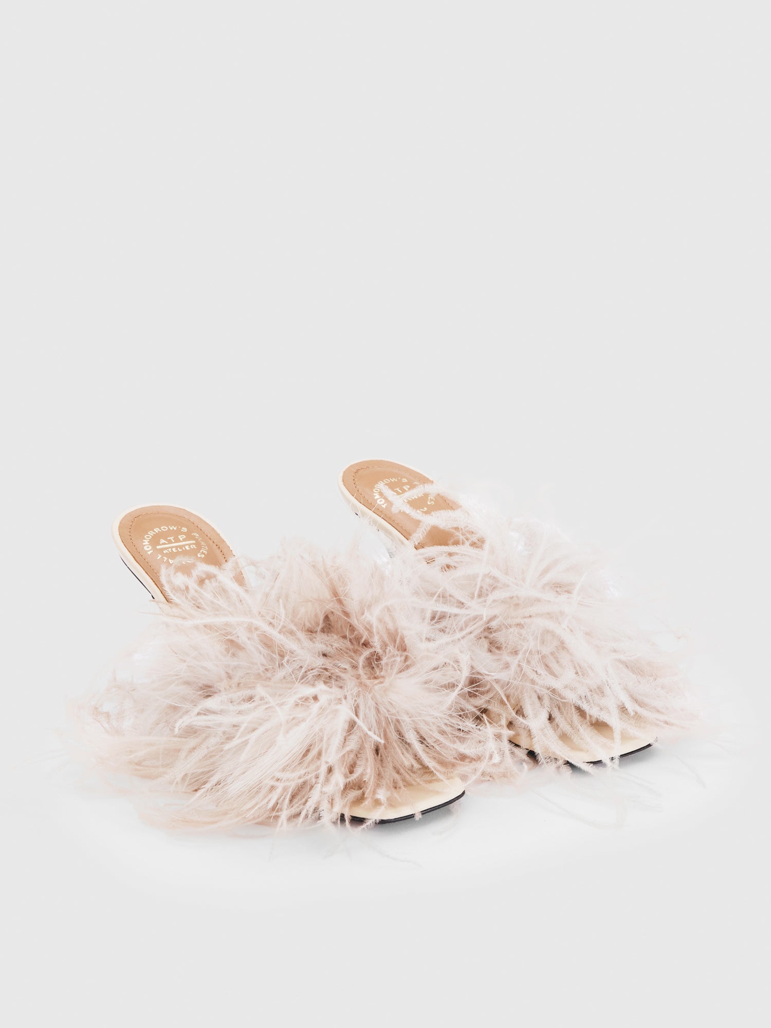Chicken Feather Chunky Heeled Ankle Strap Sandals | SHEIN