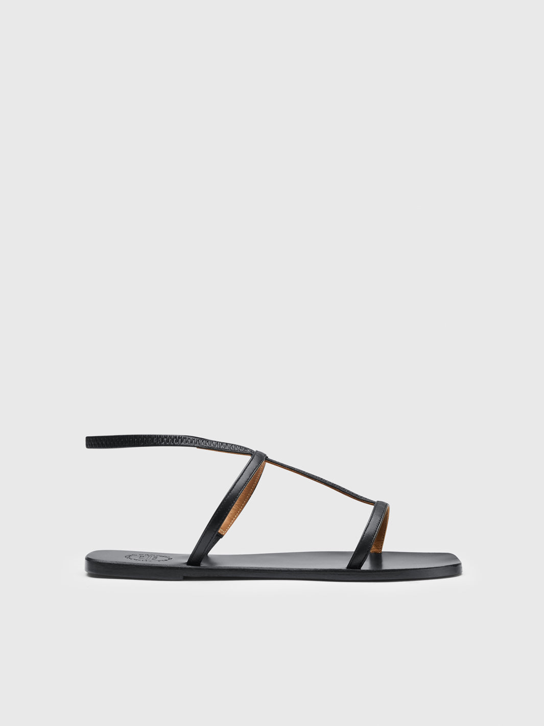 Delebbio Black Nappa Flat sandals