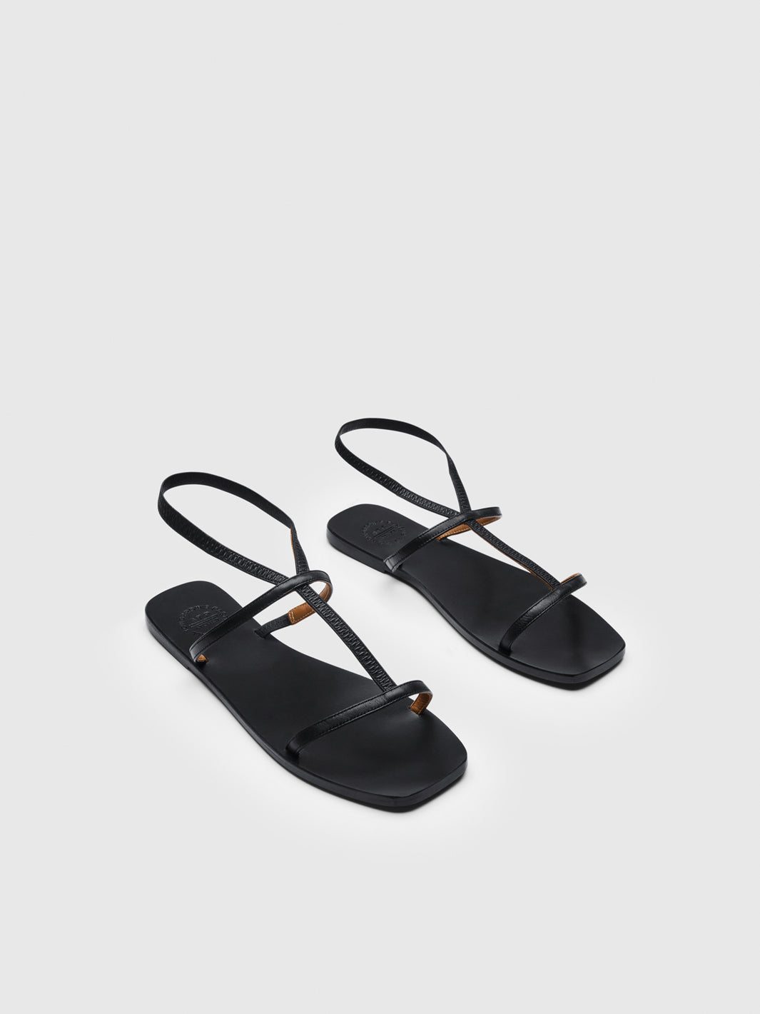 Delebbio Black Nappa Flat sandals | ATP Atelier | Official Site