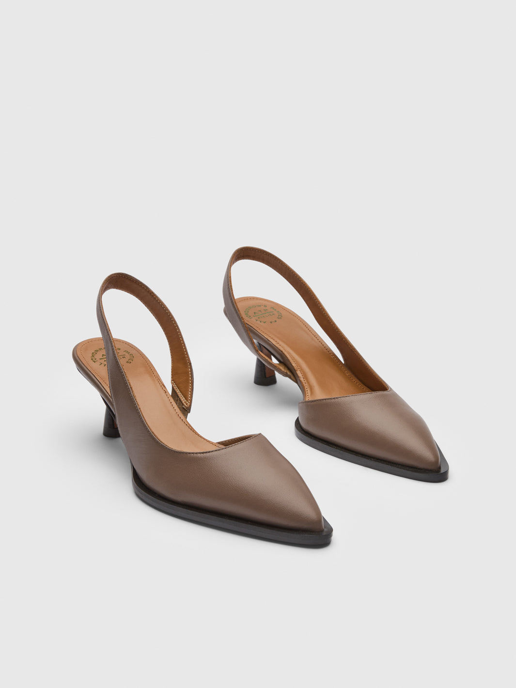 Desana Tahini Shiny Nappa Slingbacks