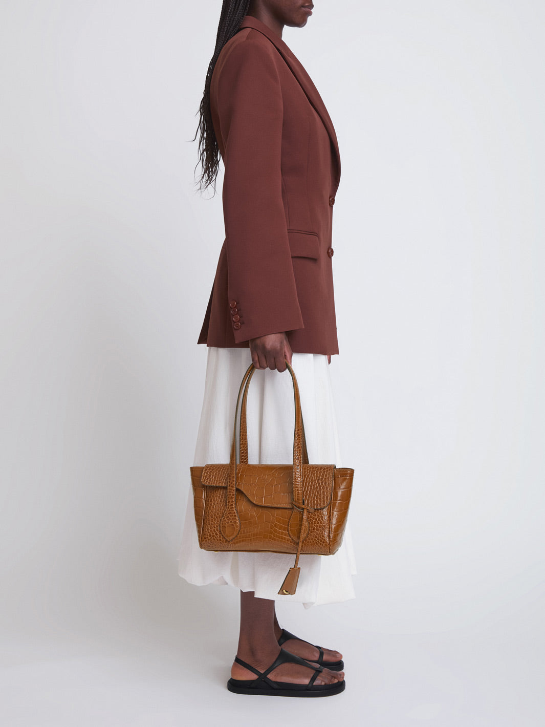 Eira Cannella Printed Croco Shoulder bag | ATP Atelier | Official Site