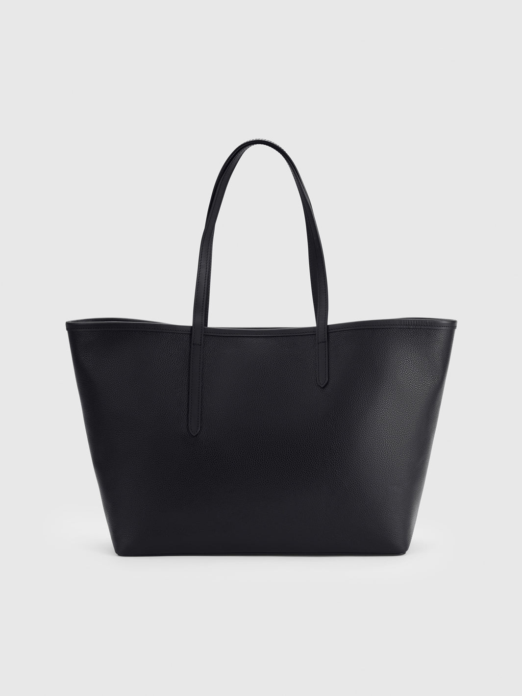 Eraclea Black Grained Leather/Leather Large tote bag