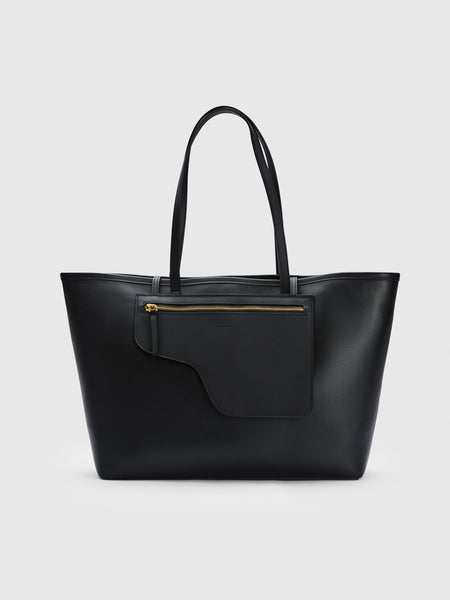 【ATP Atelier】MARGANI BLACK RAFFIA/LEATHER TOTE BAG ATP Atelier Margani Black Raffia/vacchetta (AAR122718