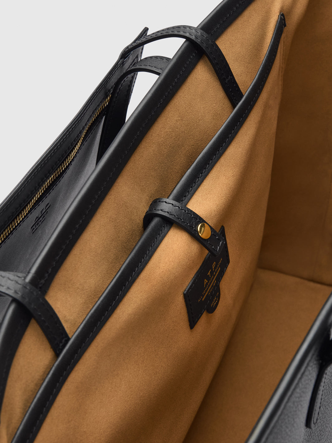 Eraclea Black Grained Leather/Leather Large tote bag
