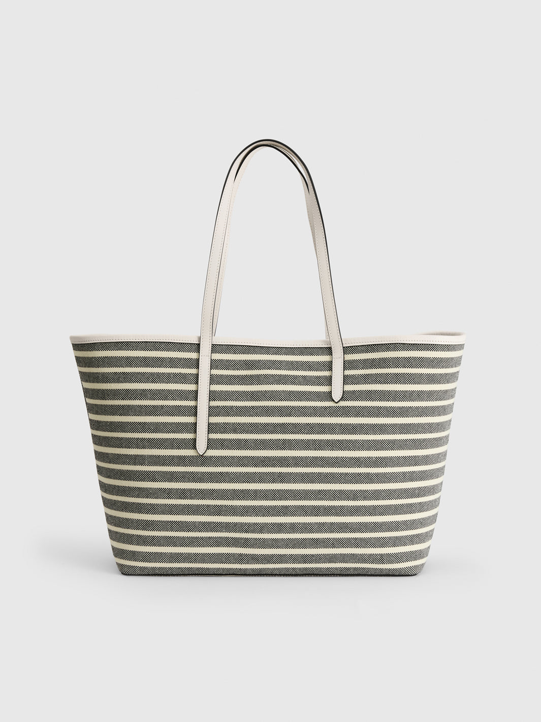 Eraclea Striped/Linen Canvas/Leather Large tote bag