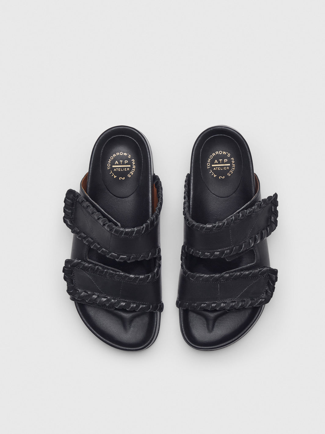 ATP Atelier Furlo Stitch Dual Grip Slide Sandals Black