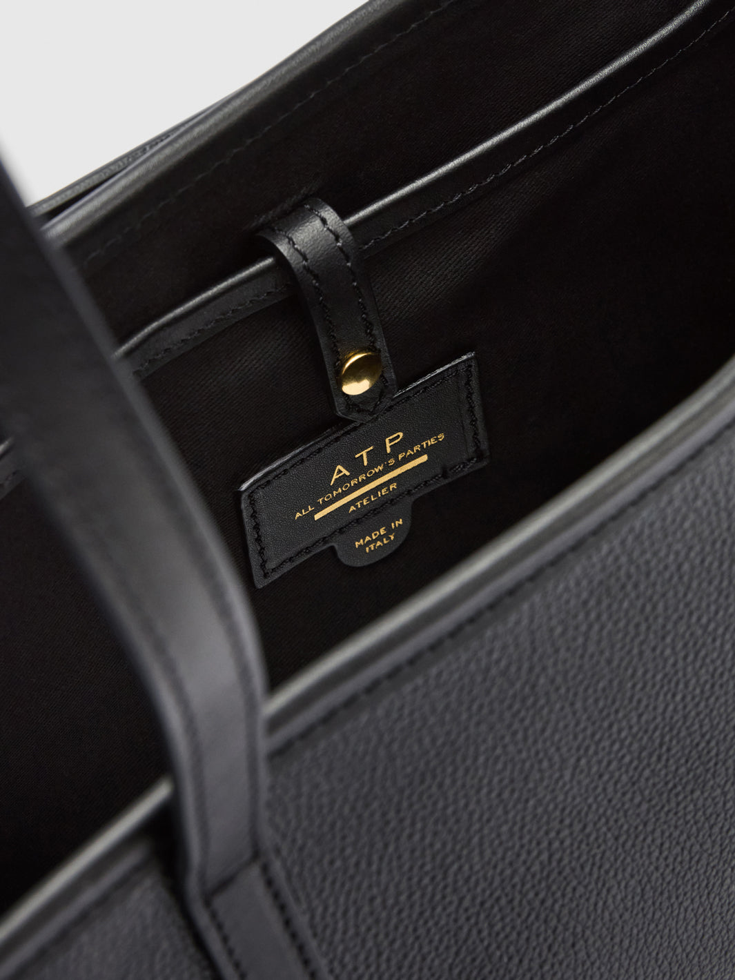 Gaiba Black Grained Leather/Leather Mini tote bag