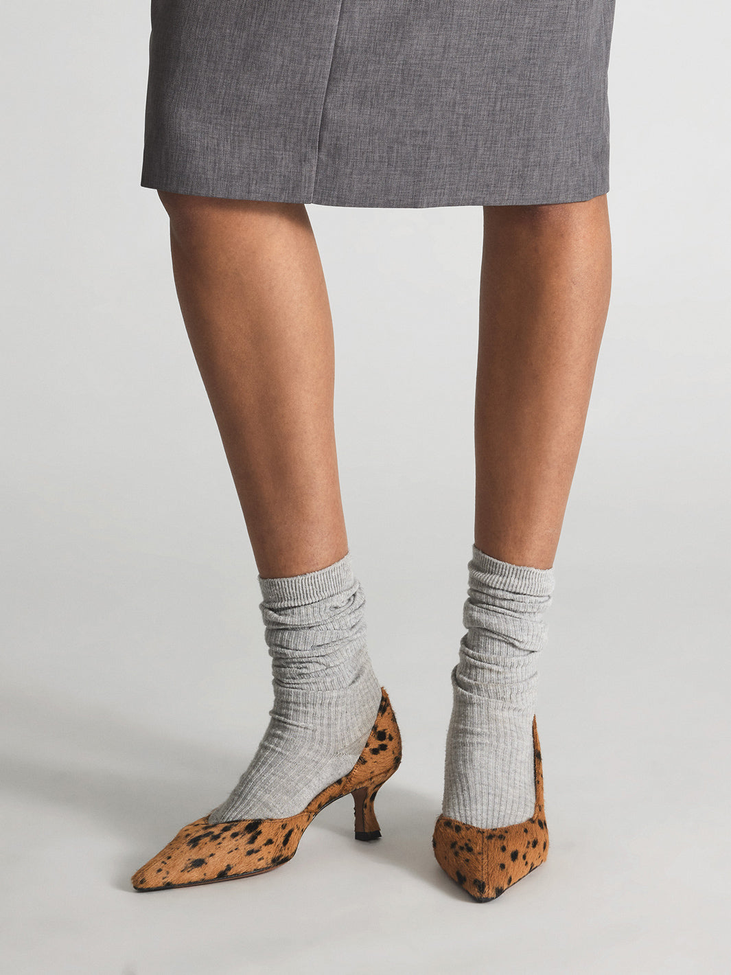 Irsina Cannella Printed Mini Cow Slingbacks