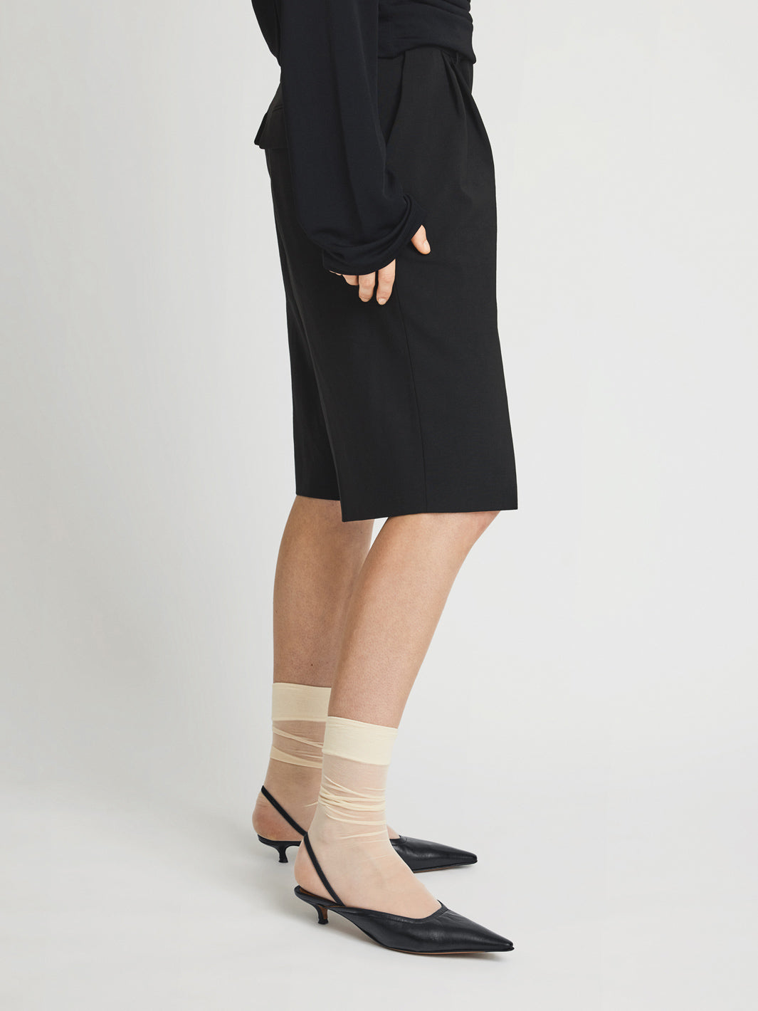 Lana Black Shiny Nappa Slingbacks