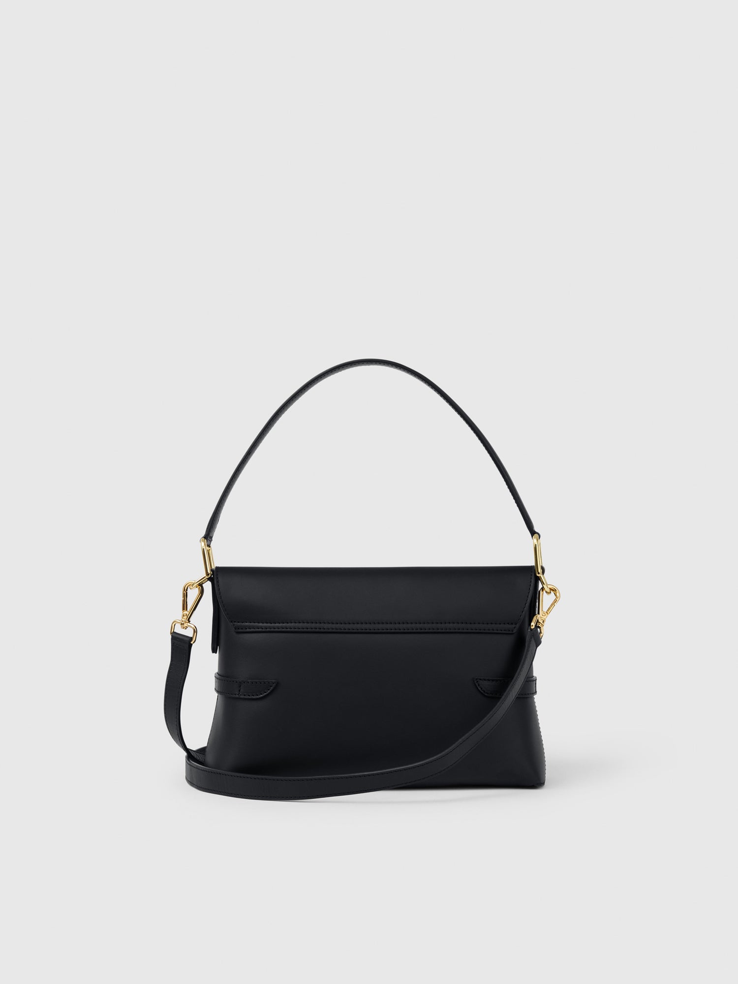 Lierna Black Leather Shoulder bag