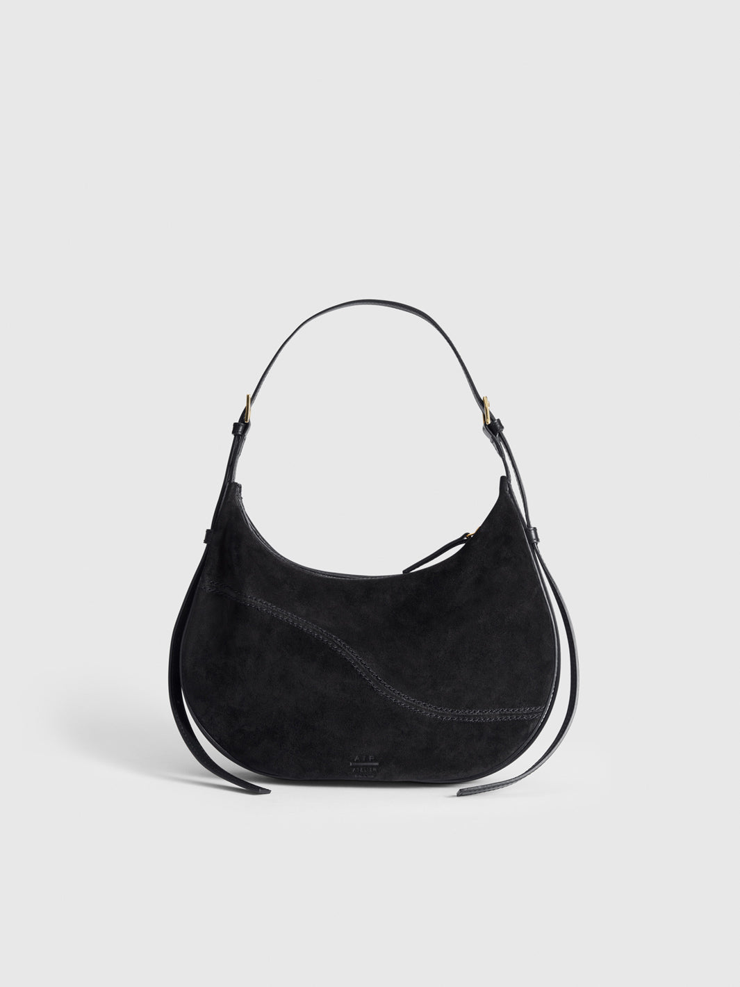 Liveri Black Suede/Leather Small hobo bag