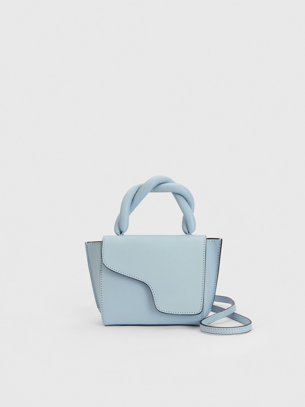 Montalbano Pastel Blue Leather/Nappa Mini handbag