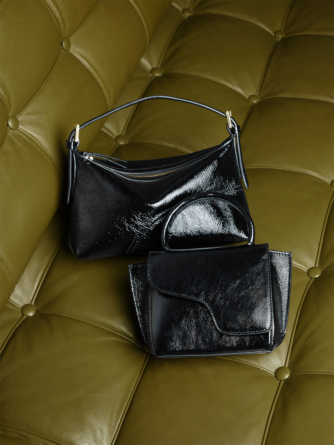 Montalcino Black Naplak Leather Mini handbag