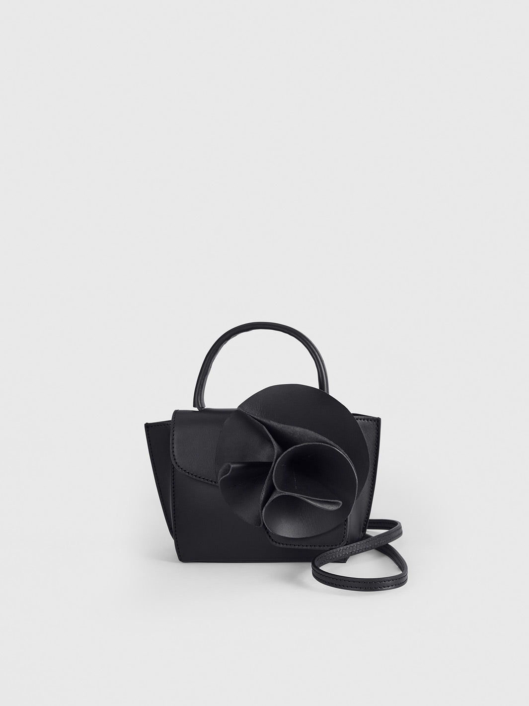 Montalcino Rose Black Leather Mini handbag