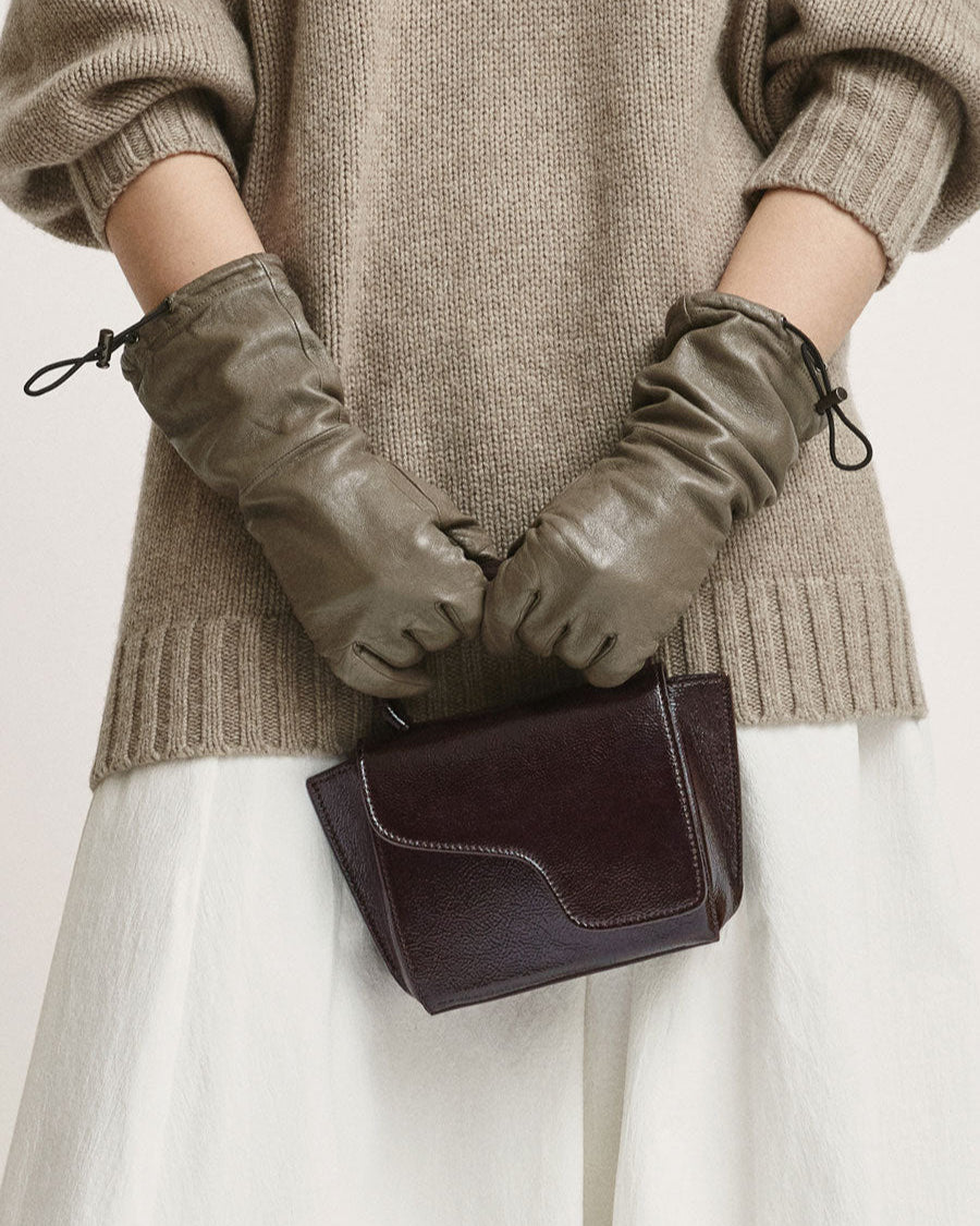 Pienza Walnut Leather Large tote Bag | ATP Atelier