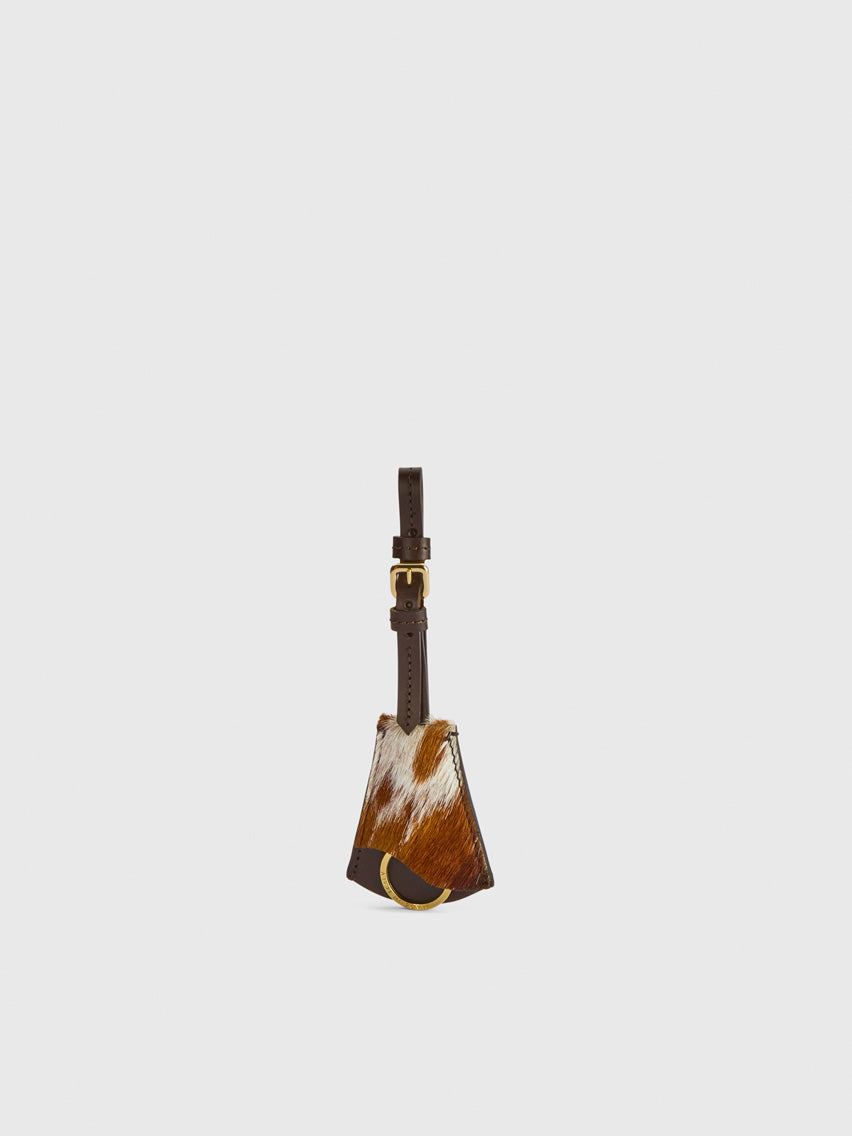 Monte Unique/Walnut Cow Print/Leather Key chain