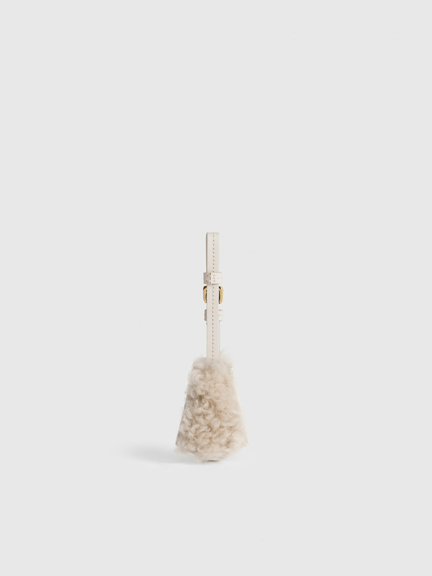 Monte Vanilla/Linen Shearling/Leather Key chain
