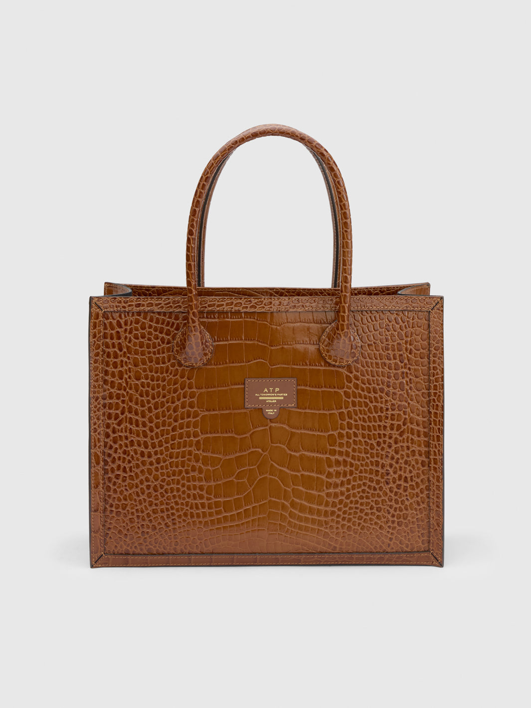 Montefalcione Cannella Printed Croco Book bag