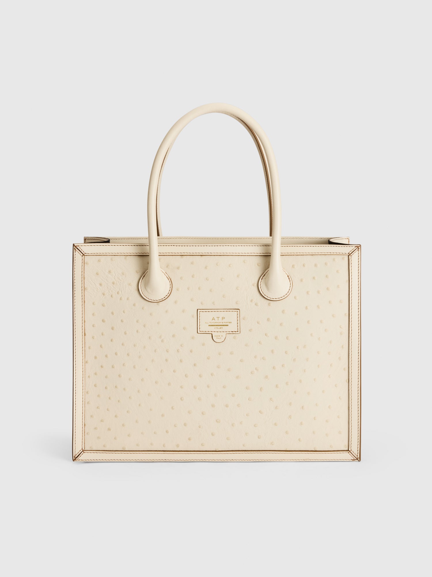 Montefalcione Linen Printed Ostrich Book bag
