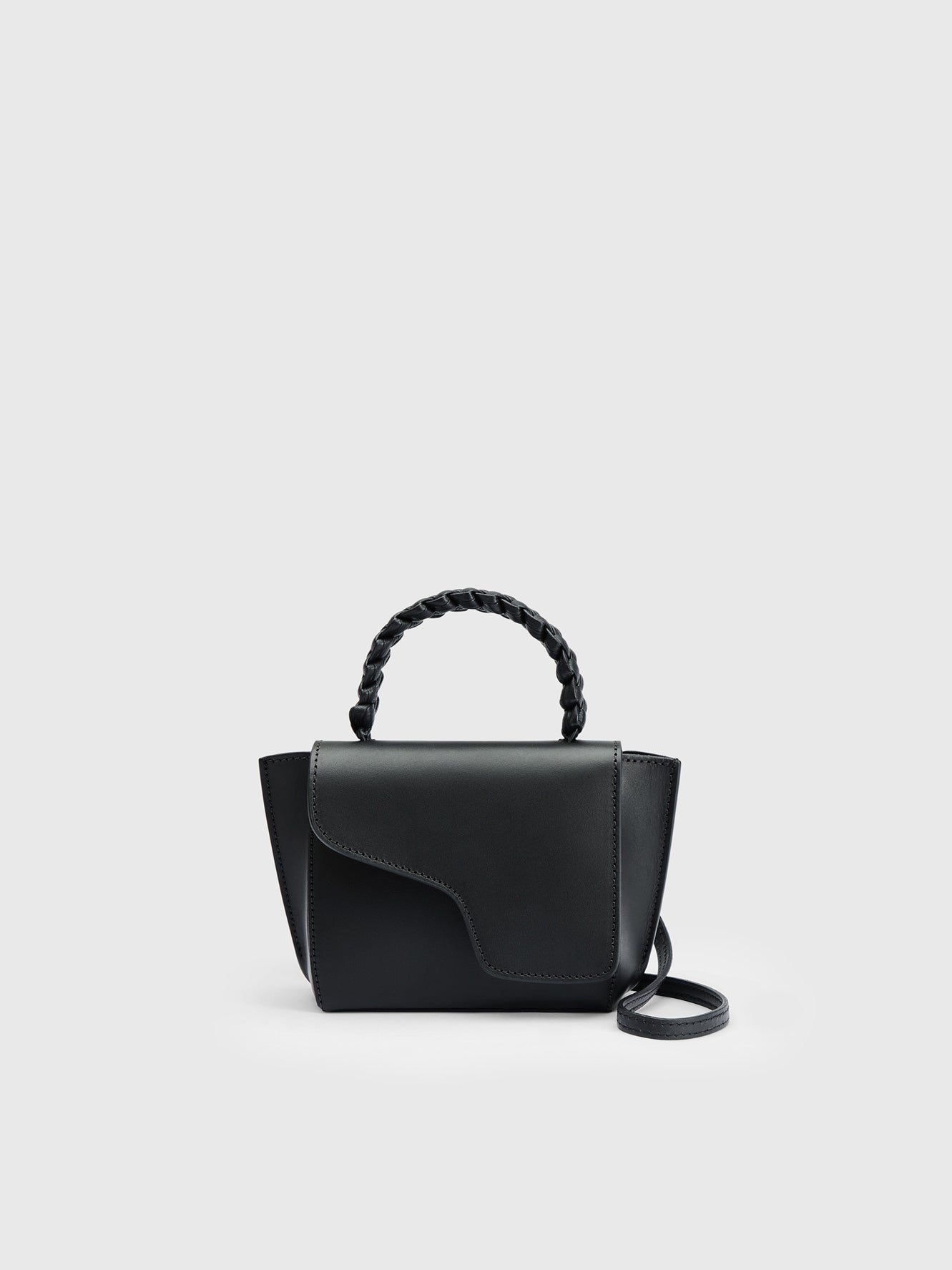 Montorfano Black Leather Mini handbag