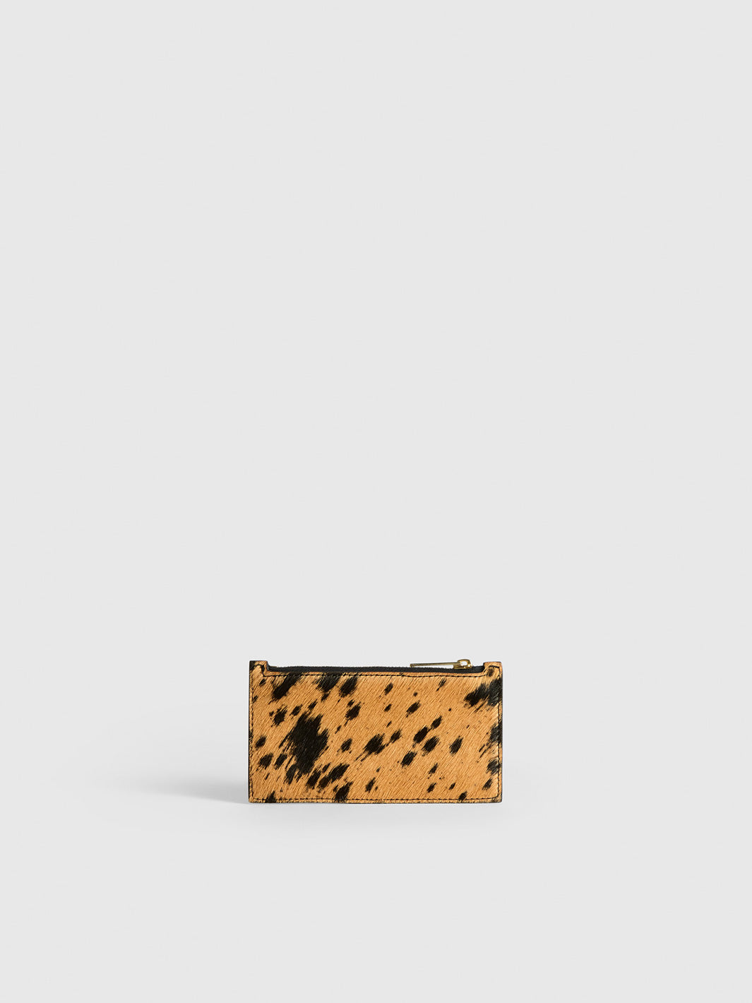 Moscosi Cannella/Black Printed Mini Cow/Leather Card holder