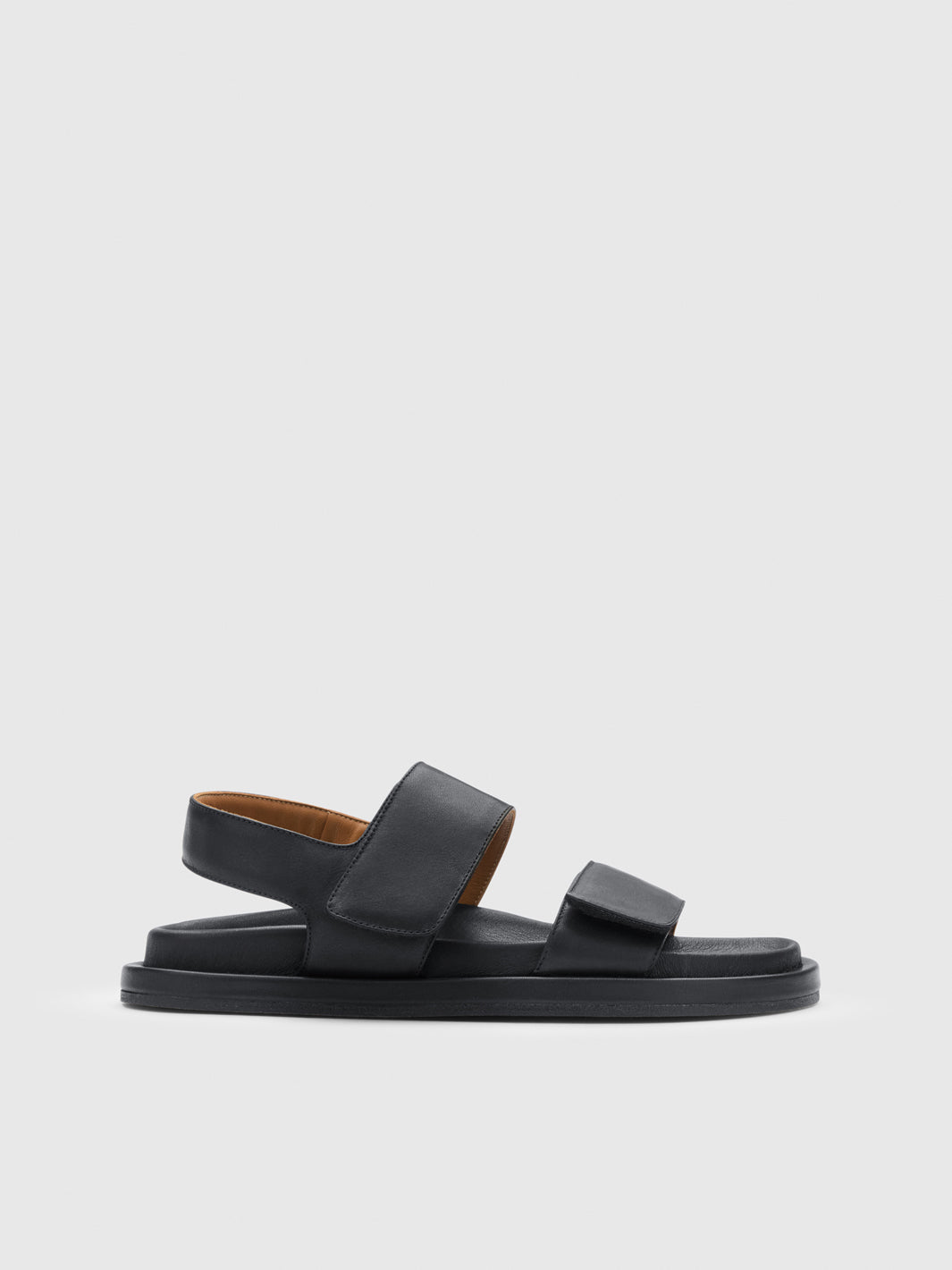 Naturno Black Leather Comfy sandals