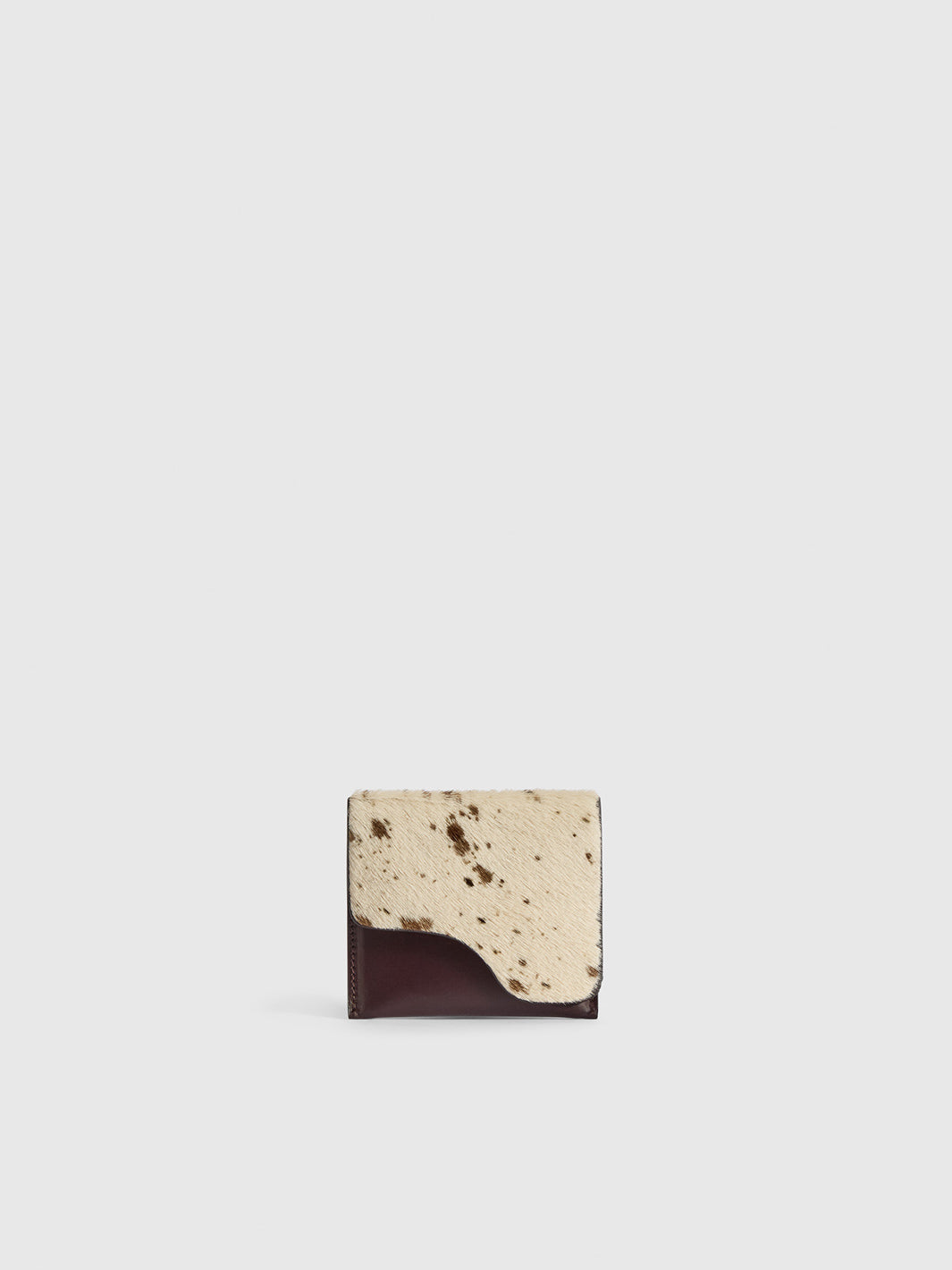 Olba Mandorla/Walnut Printed Mini Cow/Leather Wallet