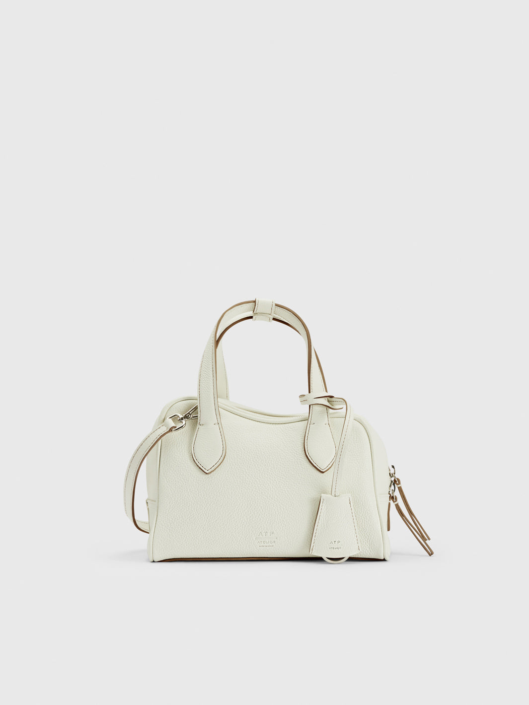 Ormelle Bianco Grained Leather Top handle bag