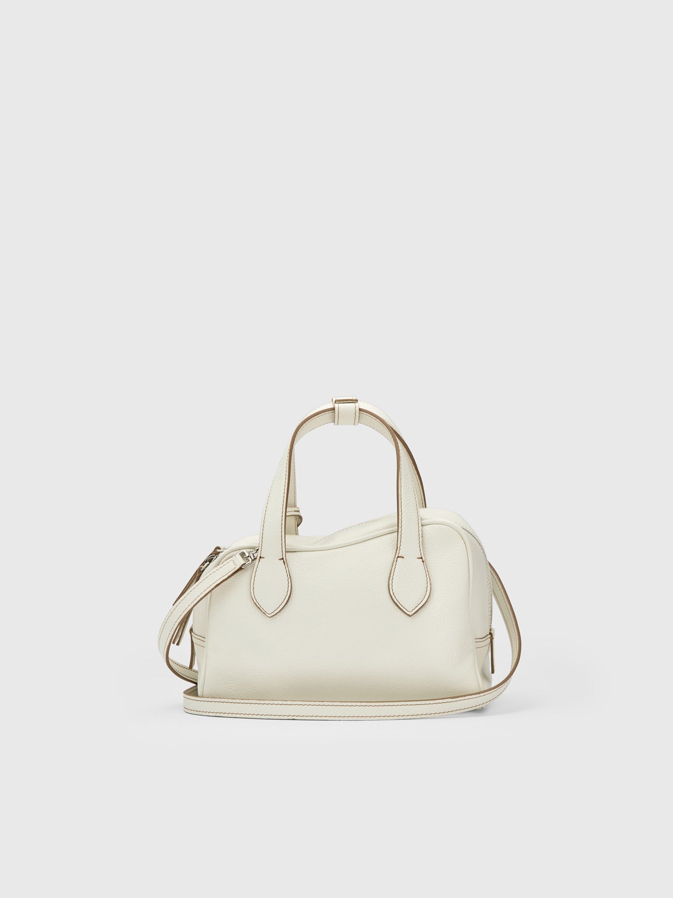 Ormelle Bianco Grained Leather Top handle bag