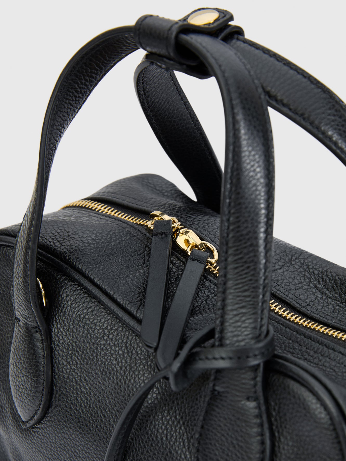 Ormelle Black Grained Leather Top handle bag