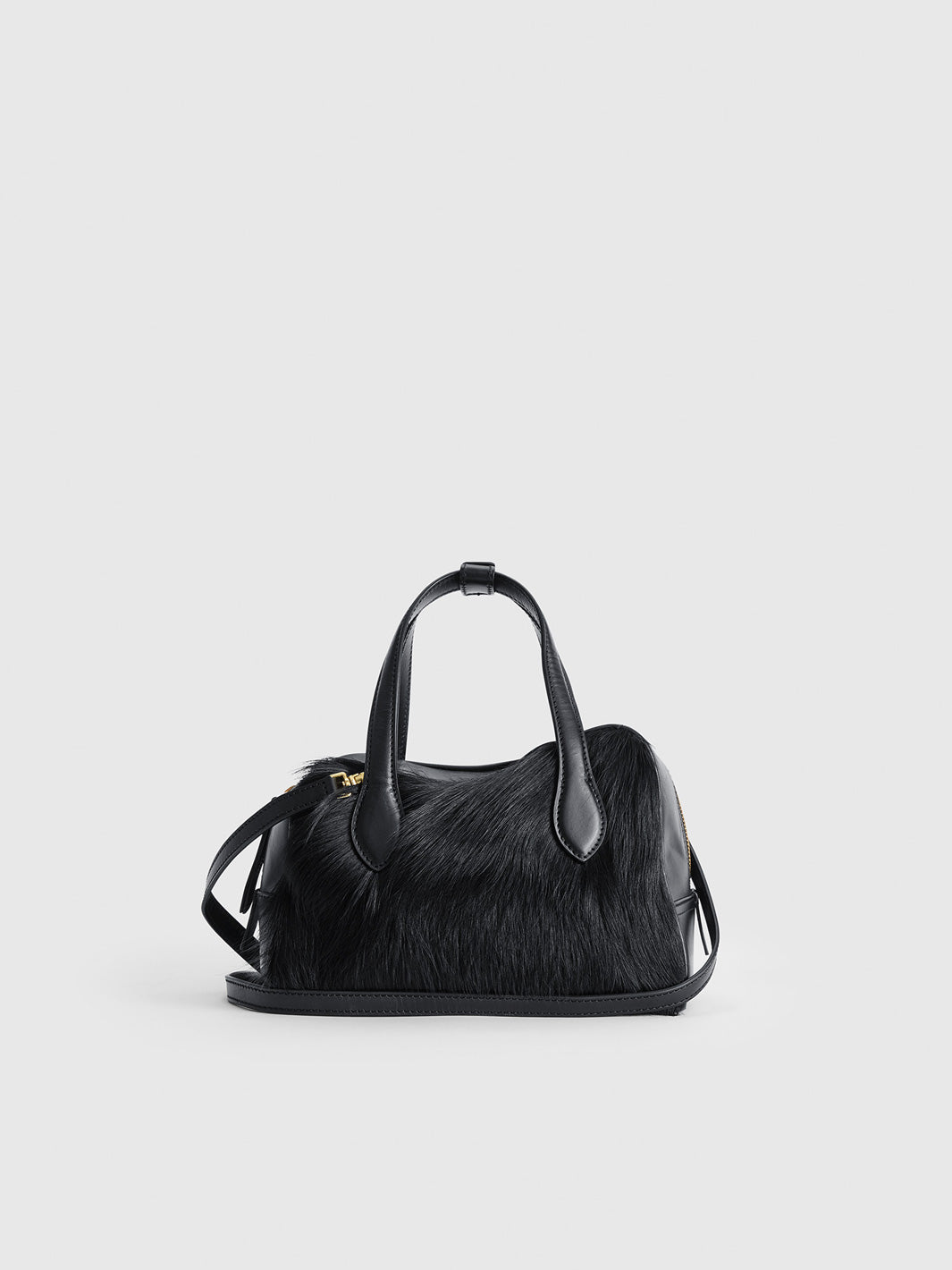 Ormelle Black Pony/Leather Top handle bag