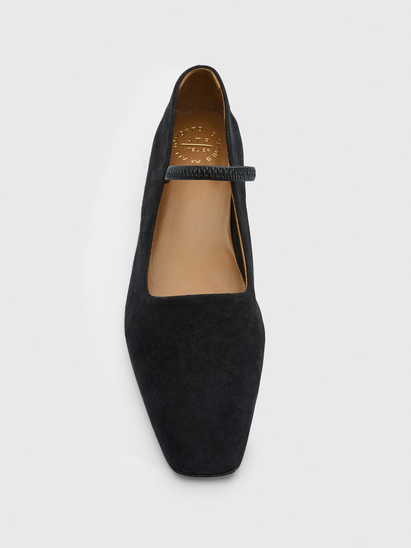 Petina Black Suede Mary Jane Flats