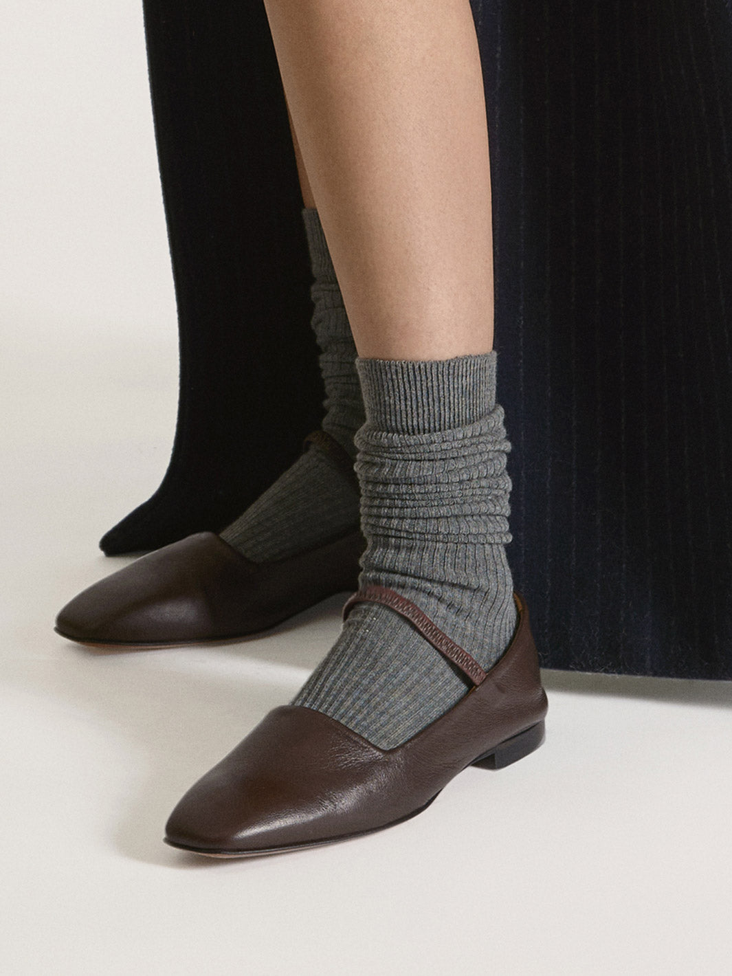 Petina Walnut Nappa Mary Jane Flats | ATP Atelier | Official Site