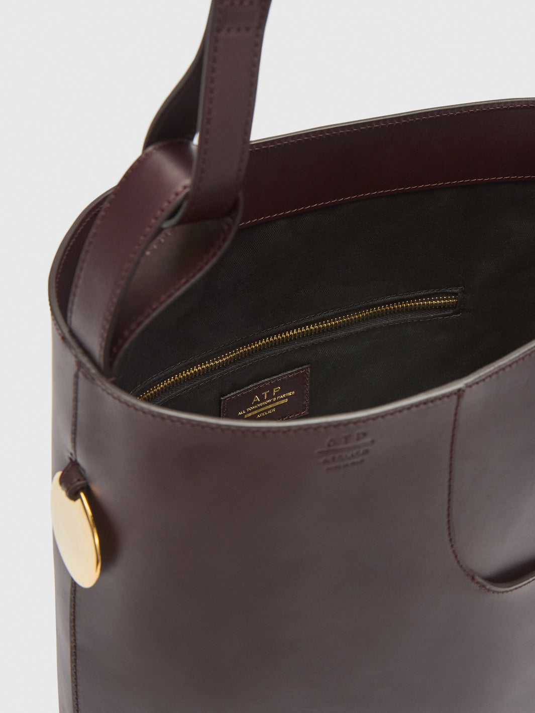 【ATP Atelier】Pienza レザー ラージ トートバッグ/ Walnut Pienza Walnut Leather Large tote Bag | ATP Atelier