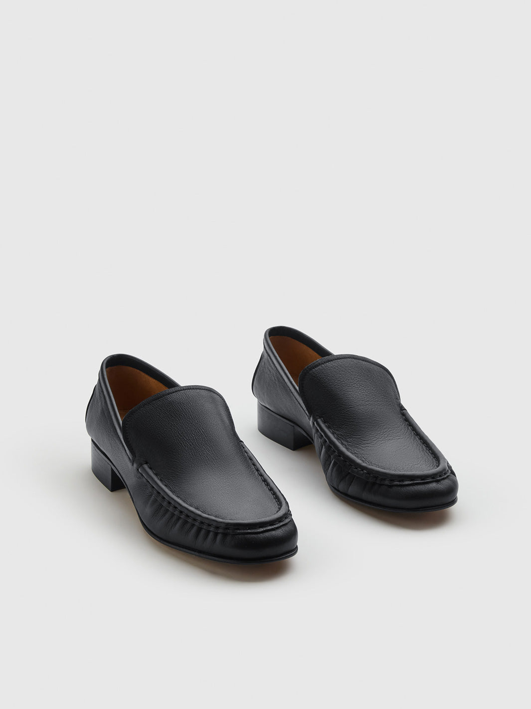 Rivello Black Leather Slip-ins