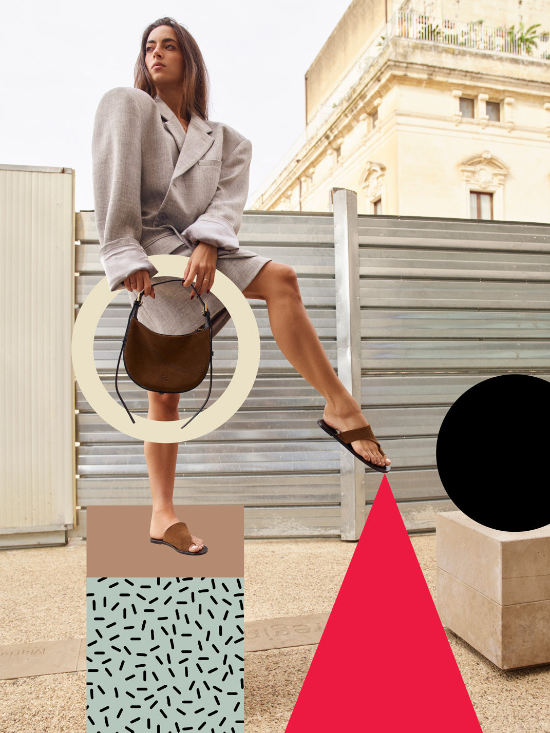 Silea Cannella/Black Suede/Leather Mini hobo bag ATP Atelier