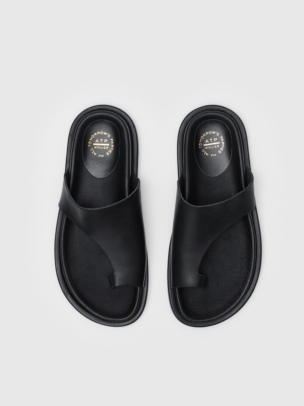 ATP ATELIER レザーサンダル ブラック 37サイズ Rosanna Black Leather Comfy sandals | ATP Atelier | Official Site
