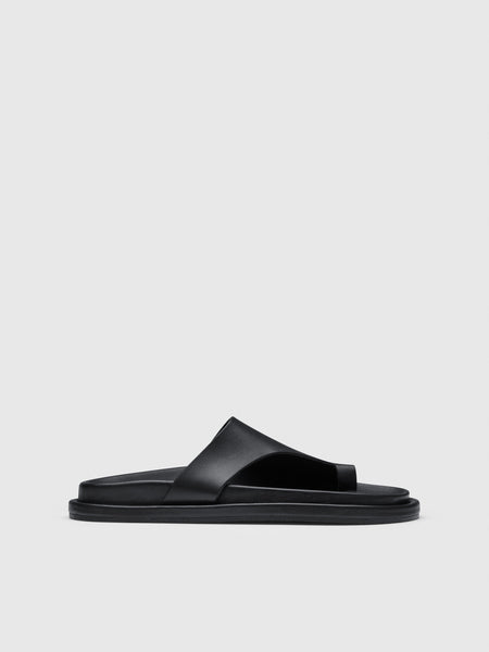 Rosanna Black Leather Comfy sandals | ATP Atelier
