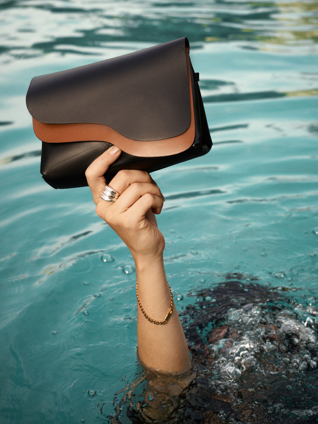 Scarlino Black Nappa Pouch Bag | ATP Atelier | Official Site