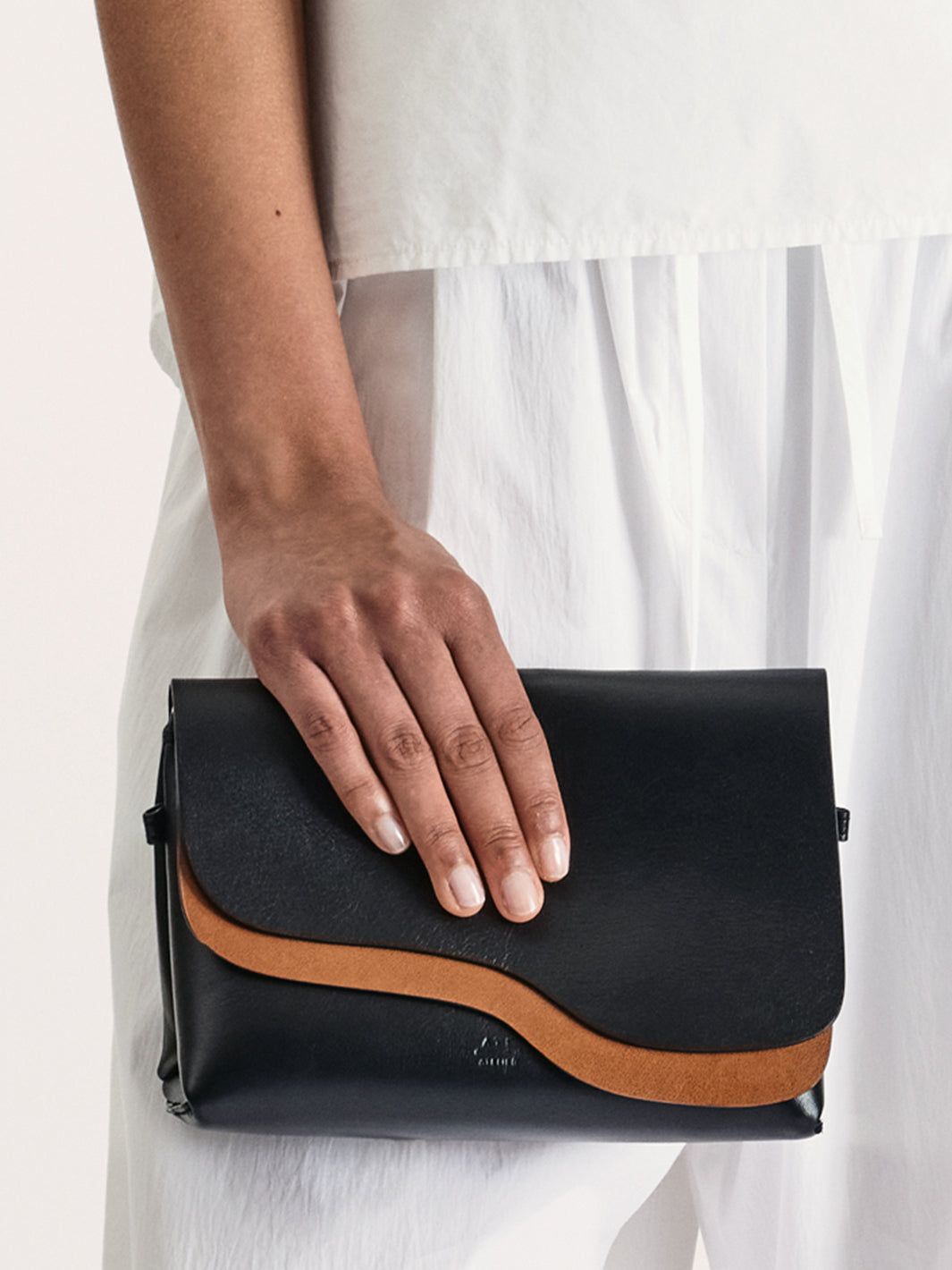 Scarlino Black Nappa Pouch Bag