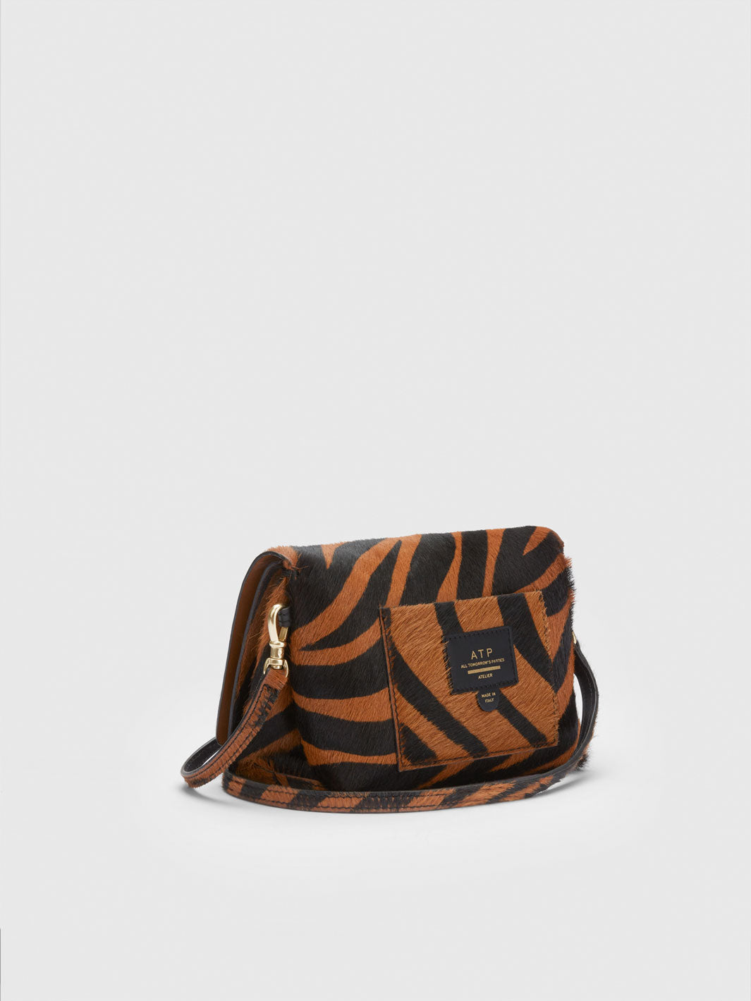 Scarlino Brandy Printed Zebra Pony Pouch Bag