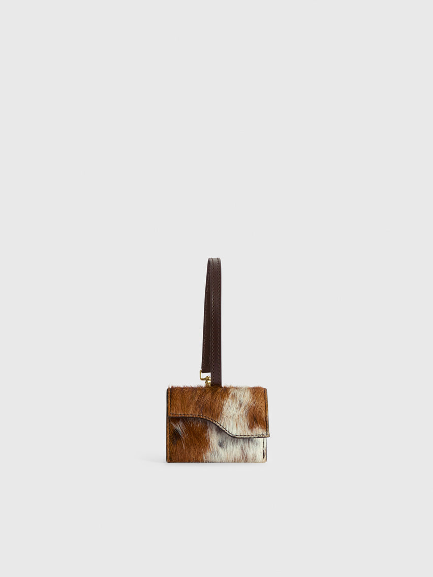 Selva Unique/Walnut Cow Print/Leather Key chain