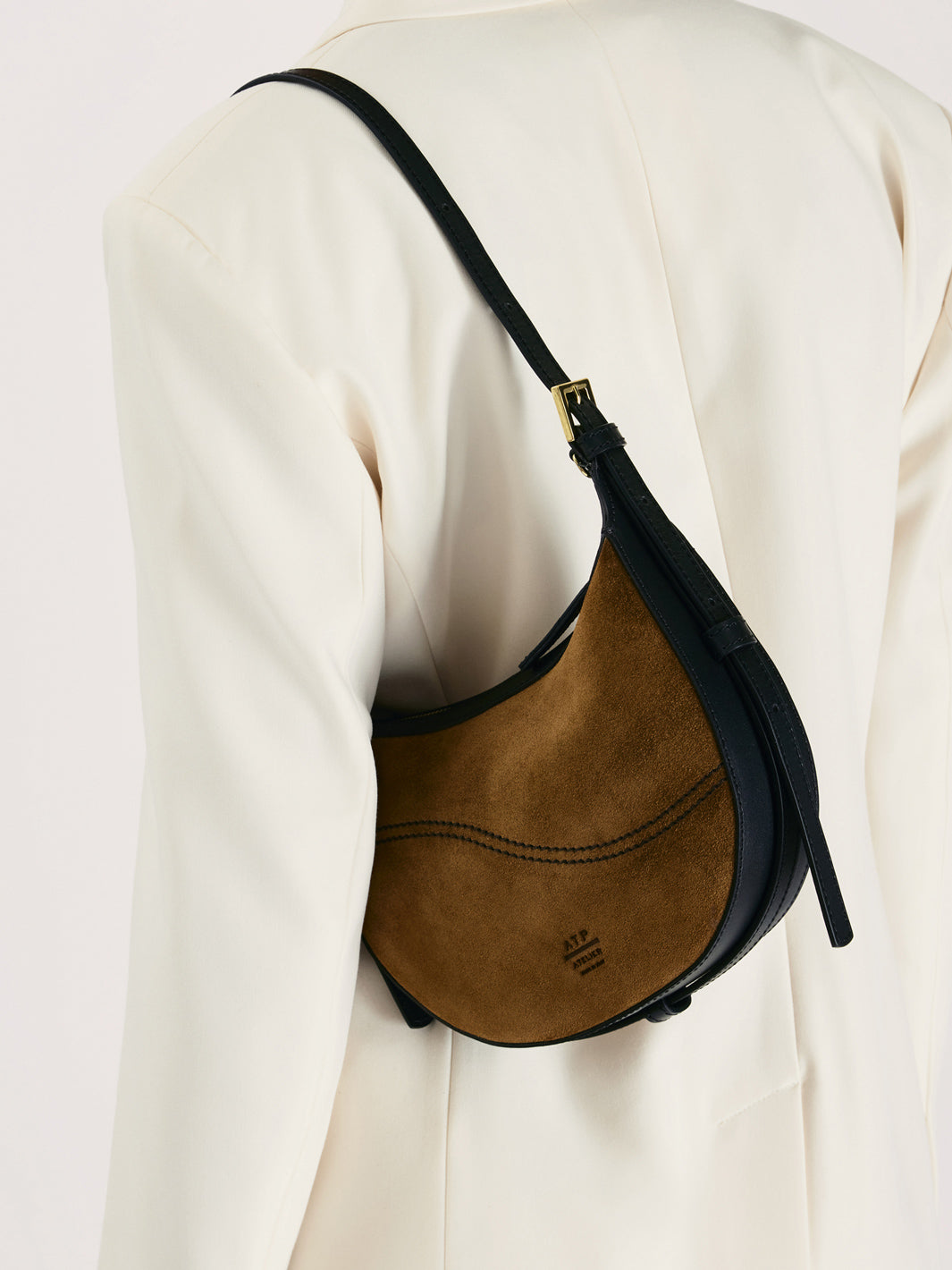 Silea Cannella/Black Suede/Leather Mini hobo bag ATP Atelier