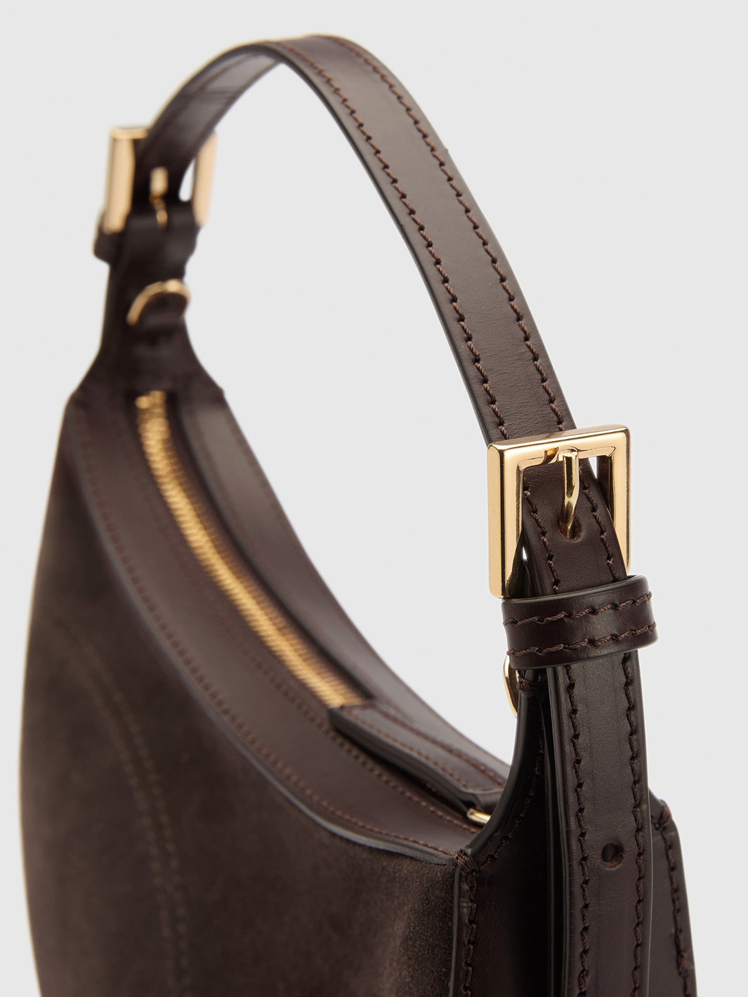 Silea Walnut Suede/Leather Mini hobo bag
