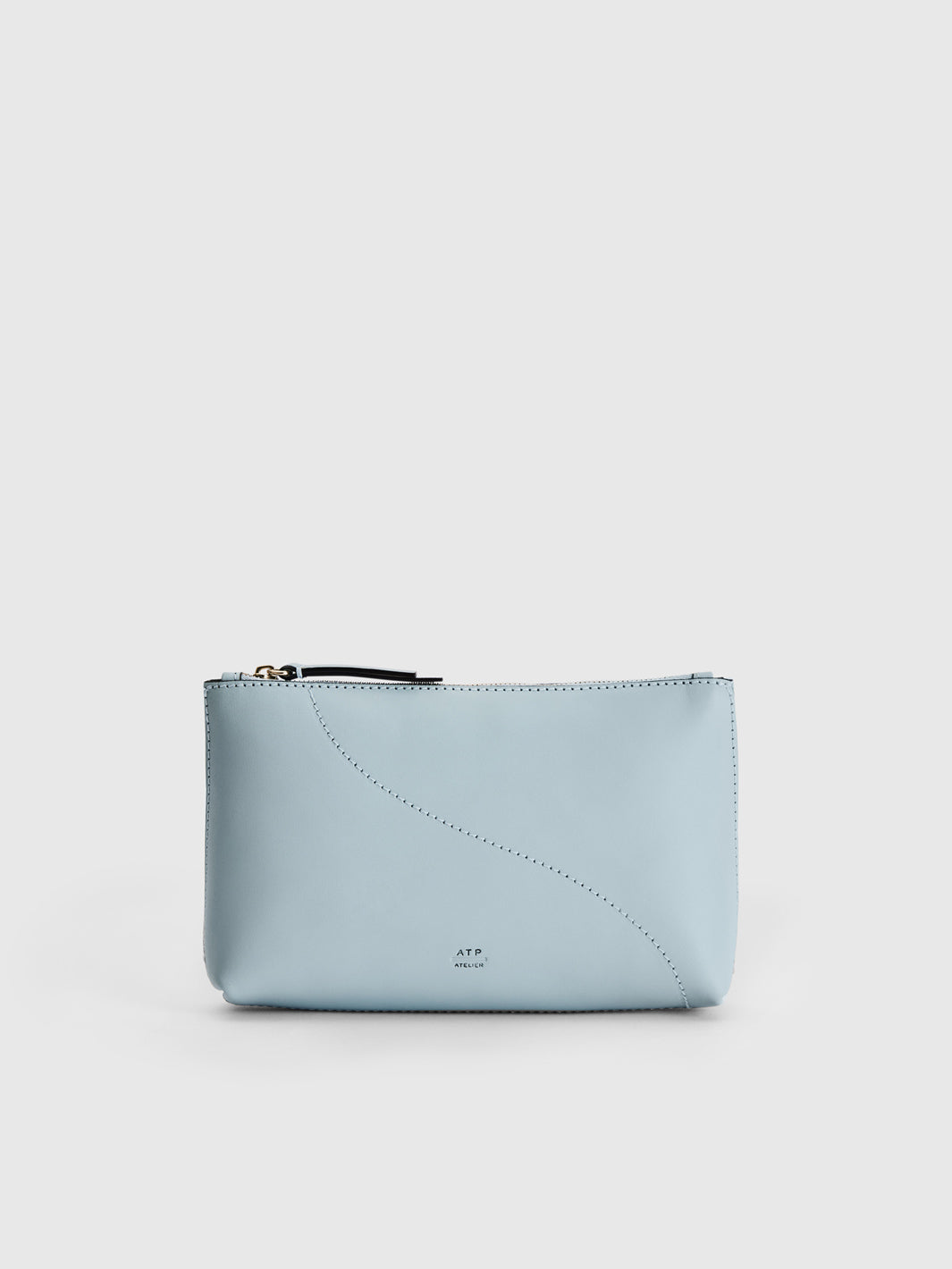 Solaio Pastel Blue Leather Beauty Bag