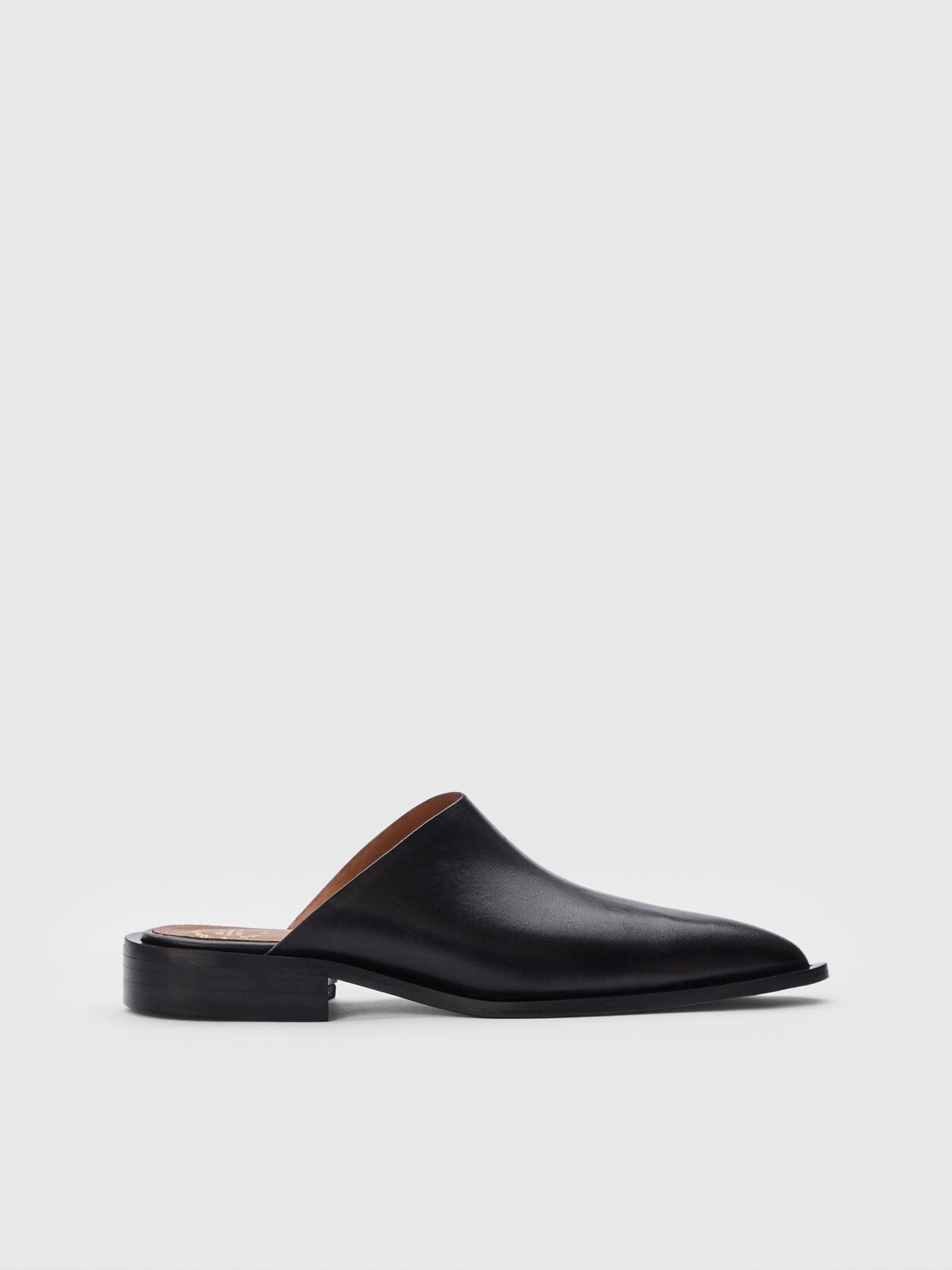 Telese Black Leather Mules